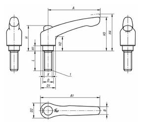 KIPP 手柄 K0124系列 - K0124.93A3X50